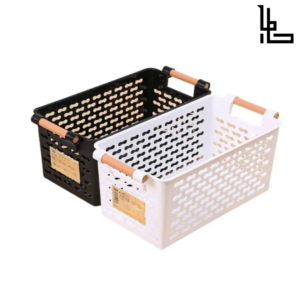 LUBANACHEN 2-Pack Plastic Storage Baskets with Handles – Home Kitchen & Pantry Organizers for Easy Storage