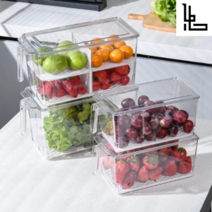 LUBANACHEN 4 Pack Large Stackable Storage Drawers  Organizers and Storage, Plastic Bins for Kitchen, Easily Assemble Acrylic Bathroom Closet Undersink