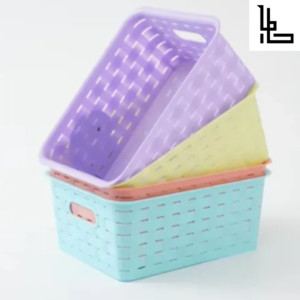LUBANACHEN 4pc Environmentally Friendly Organizer with Hollowed-Out Hand Basket – Cartoon Storage Basket for Easy Home Organization