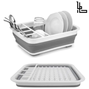LUBANACHEN Foldable Dish Rack & Water Drainage Basket - Versatile Collapsible Storage for Kitchen, Dish Drying, & Vegetable Washing