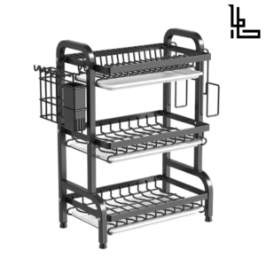 LUBANACHEN Multifunctional Kitchen Storage Rack – Bowl & Dish Holder, Countertop Drain Rack, Chopstick Organizer, and Cabinet Storage Solution