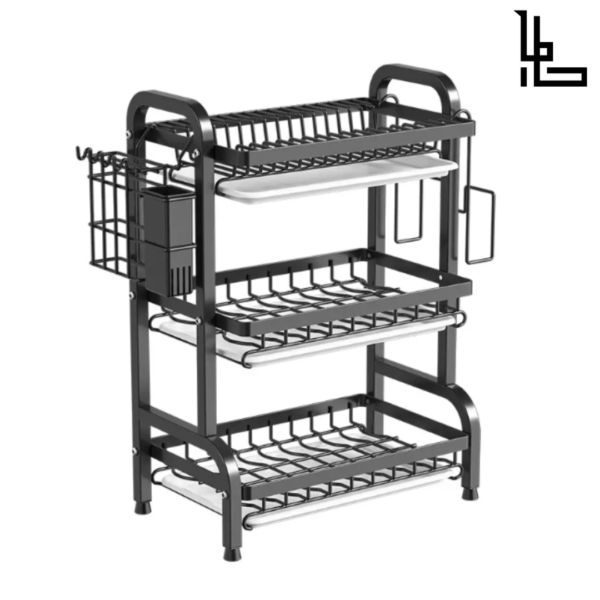 LUBANACHEN Multifunctional Kitchen Storage Rack – Bowl & Dish Holder, Countertop Drain Rack, Chopstick Organizer, and Cabinet Storage Solution